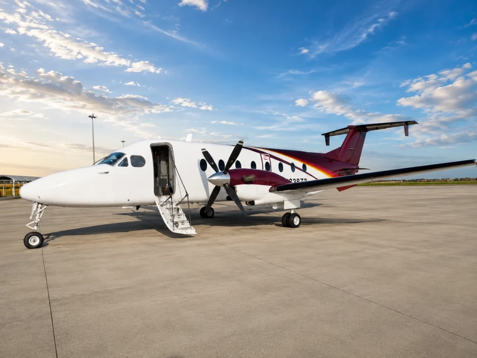 An aircraft parked on the apron at Maun